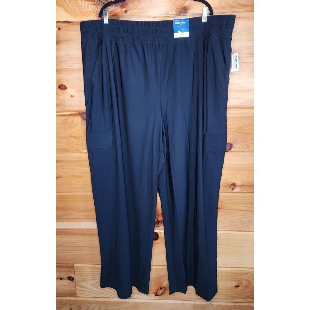 Old Navy Plus Size 3X Black Wide Leg Carpenter Stretchy Waist